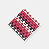 Serviette En Papier Rose noir blanc Cercle Étoiles rayures Design (Coin)