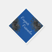Serviette En Papier Rose noir foncé gothique fête de graduation bleu (Coin)
