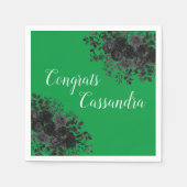 Serviette En Papier Rose noir foncé gothique fête de graduation vert (Devant)