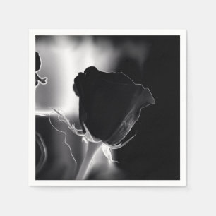 Serviette En Papier Rose Noire