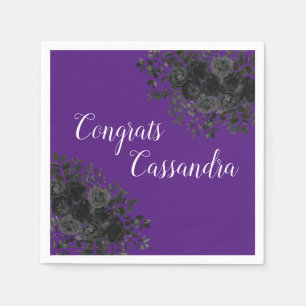 Serviette En Papier Rose noire Fête de fin d'études gothique sombre Vi