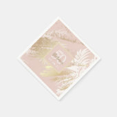 Serviette En Papier Rose or fête d'anniversaire motif abstrait (Coin)