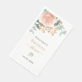 Serviette En Papier Rose or fleurie eucalyptus verdure nuptiale douche (Coin)