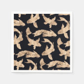 Serviette En Papier Rose or koi poisson graphique motif (Devant)