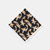 Serviette En Papier Rose or koi poisson graphique motif (Coin)