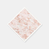 Serviette En Papier Rose or marbré Élégant Mariage moderne (Coin)