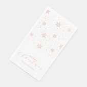 Serviette En Papier Rose or moderne Joyeux Noël Party Napkins (Coin)