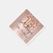 Serviette En Papier Rose or Parties scintillant ballon 13e anniversair (Coin)