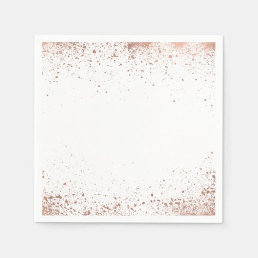 Serviette En Papier Rose or rose glam moderne chic Mariage (Devant)