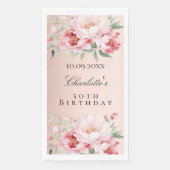 Serviette En Papier Rose or rose roses floraux élégant anniversaire (Devant)