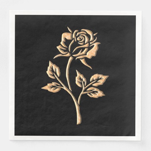 Serviette En Papier Rose or simple (Devant)