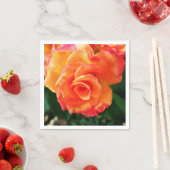Serviette En Papier Rose orange (En situation)
