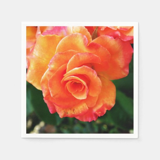 Serviette En Papier Rose orange (Devant)