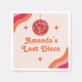 Serviette En Papier Rose Orange Groovy Dernière disco Enterrement de v (Devant)