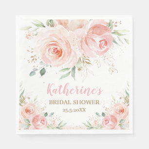 Serviette En Papier Rose Pâle Floral Mariage Baby Shower Anniversaire