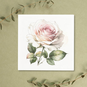 Serviette En Papier Rose Pâle Romantique Élégante 