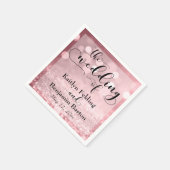 Serviette En Papier Rose Parties scintillant Or Bokeh Typographie Le M (Coin)