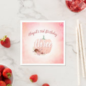 Serviette En Papier Rose Parties scintillant or Citrouille Automne Fil (En situation)