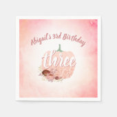 Serviette En Papier Rose Parties scintillant or Citrouille Automne Fil (Devant)