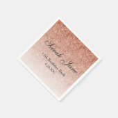 Serviette En Papier Rose Parties scintillant or Glam Personnalisé (Coin)