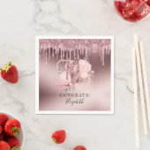 Serviette En Papier Rose Parties scintillant or  retraite surprise (En situation)