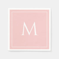 Rose pastel élégant monogramme initial
