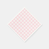 Serviette En Papier Rose pastel et gingham blanc (Coin)