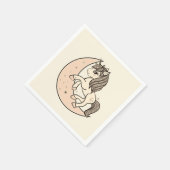 Serviette En Papier Rose Pêche Teint Rose Céleste Baby Shower (Coin)