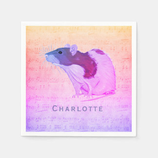 Serviette En Papier Rose Pet Rat Ajouter Votre Nom Rat