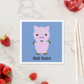 Serviette En Papier Rose Piggy (En situation)