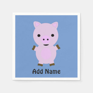 Serviette En Papier Rose Piggy