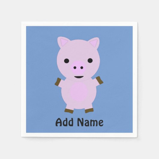 Serviette En Papier Rose Piggy (Devant)