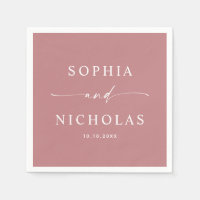 Rose Pink Romantique Minimaliste Écriture Mariage