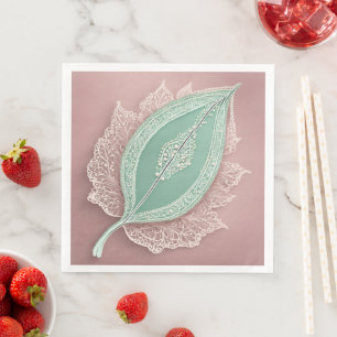 Serviette En Papier Rose poudré art IA