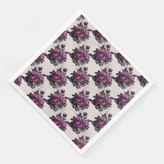 Serviette En Papier Rose pourpre (Coin)