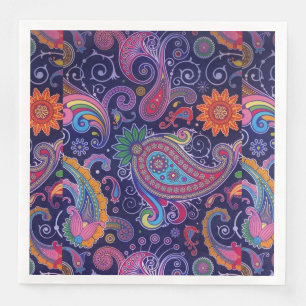Serviette En Papier Rose pourpre de Paisley