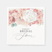 Serviette En Papier Rose Poussiéreuse Pêche Fleurs Bébé / Mariage (Devant)