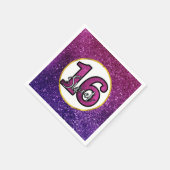 Serviette En Papier Rose & Purple Sweet 16 Parties scintillant étincel (Coin)