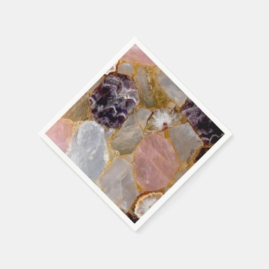 Serviette En Papier Rose Quartz, Amethyst Geode (Coin)