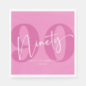 Serviette En Papier Rose Quatre-vingt-dix-neuf-dixième fête d'annivers (Devant)
