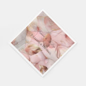 Serviette En Papier Rose romantique Blush Pink Gold Leaf Fête des mari (Coin)