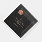 Serviette En Papier Rose romantique Parties scintillant or Monogramme  (Coin)