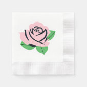 Serviette En Papier Rose rose (Devant)