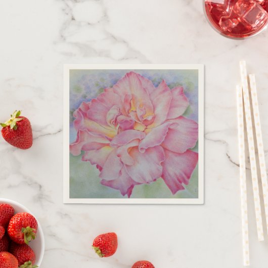 Serviette En Papier Rose rose (En situation)