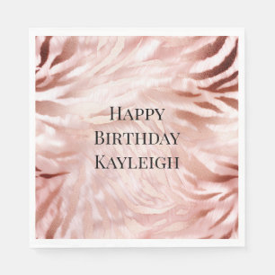 Serviette En Papier Rose rose blanc Zebra Animal