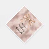 Serviette En Papier Rose rose Blush Gold Bow Anniversaire (Coin)