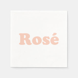 Serviette En Papier Rose rose clair blanc moderne typographie girly ch