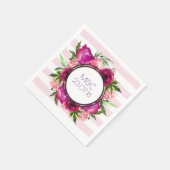 Serviette En Papier Rose rose et Mariage de bouquet de fleurs de pavot (Coin)