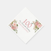 Serviette En Papier Rose Rose Gold Flowers 10e anniversaire de fête Na (Coin)
