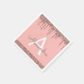 Serviette En Papier Rose Rose Gold Parties scintillant et étincelle Mo (Coin)